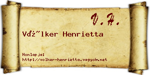 Völker Henrietta névjegykártya