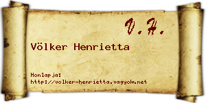 Völker Henrietta névjegykártya
